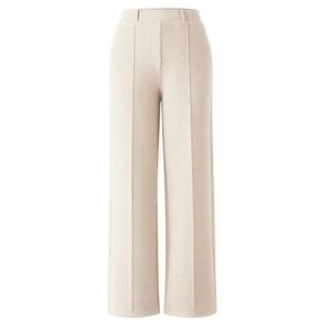 NWT OGL FuzzLuxe High Rise Straight Leg Pants S Heather Beige Pull-on Trousers